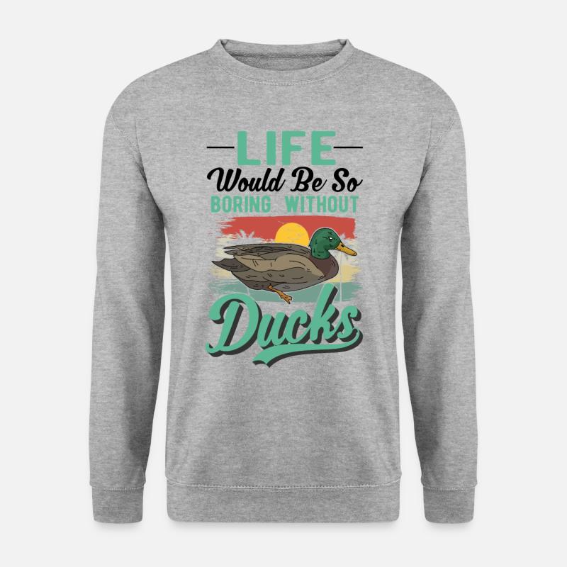 Enten Liebhaber Geschenk Entenzüchter - Unisex Pullover - Weißgrau meliert