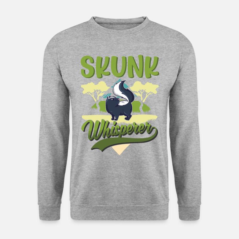 Stinktier Flüsterer - Unisex Pullover - Weißgrau meliert