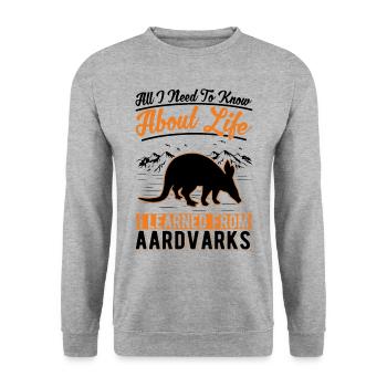 Aardvark Gift Aardvark - Unisex Sweatshirt - salt & pepper - Front - Alina (178cm) & Michal (187cm)
