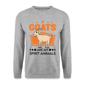 Chèvres Animal Chèvre Hôte Chèvre - Sweat-shirt Unisexe - gris chiné - Devant - Alina (178cm) & Michal (187cm)