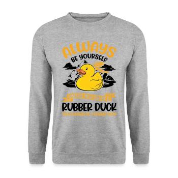 Soyez toujours vous-même Canard en caoutchouc Gummiente - Sweat-shirt Unisexe - gris chiné - Devant - Alina (178cm) & Michal (187cm)