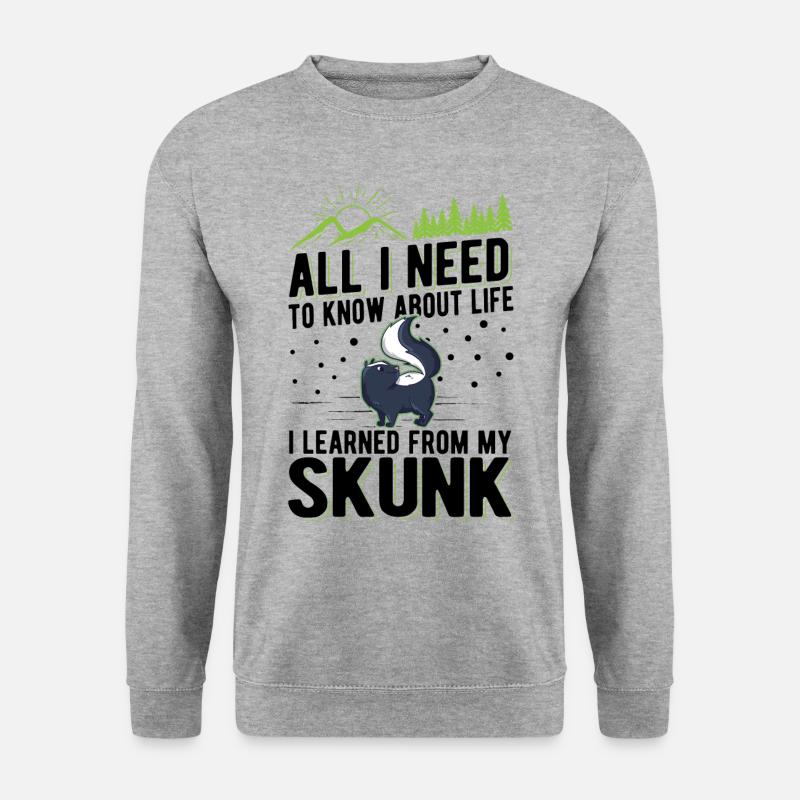 Skunk Spruch Stinktier - Unisex Pullover - Weißgrau meliert