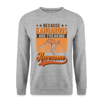 Parce que les kangourous sont des kangourous géniaux - Sweat-shirt Unisexe - gris chiné - Devant - Alina (178cm) & Michal (187cm)