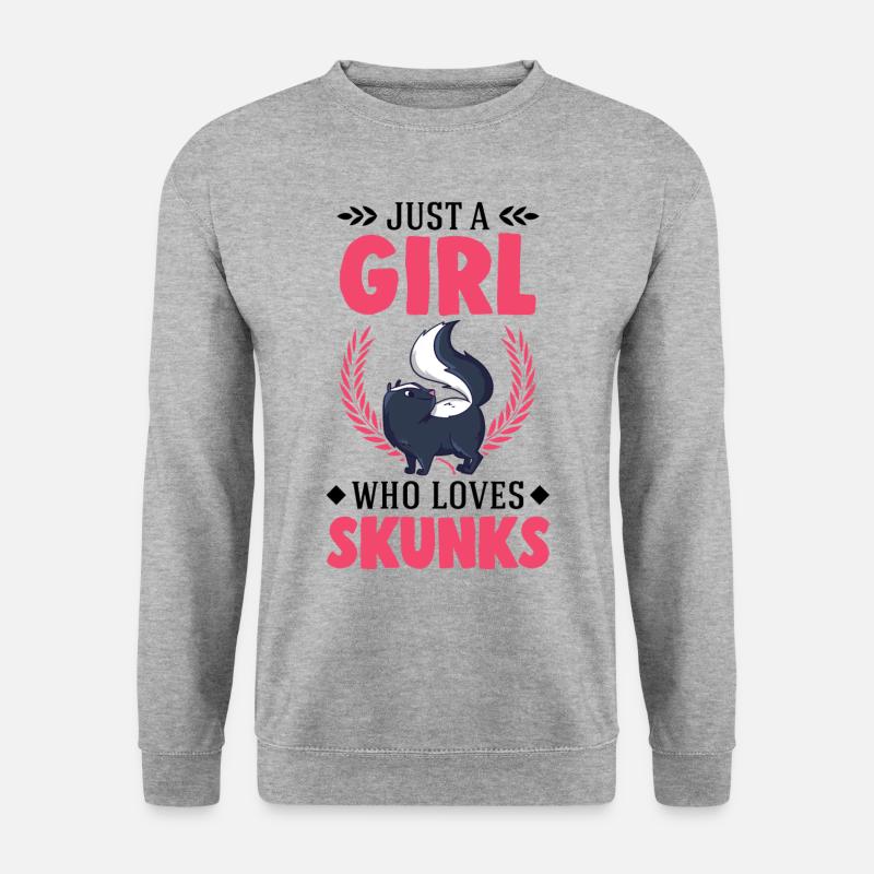 Stinktier Mädchen - Unisex Pullover - Weißgrau meliert