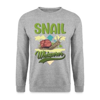 Escargots Whisperer Vignoble Escargot - Sweat-shirt Unisexe - gris chiné - Devant - Alina (178cm) & Michal (187cm)