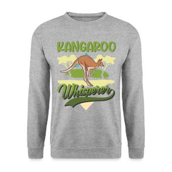 Kangaroo Whisperer Australia Kangaroo - Unisex Sweatshirt - salt & pepper - Front - Alina (178cm) & Michal (187cm)