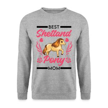 Beste Shetland Pony Mama - Unisex Pullover - Weißgrau meliert - Vorne - Alina (178cm) & Michal (187cm)