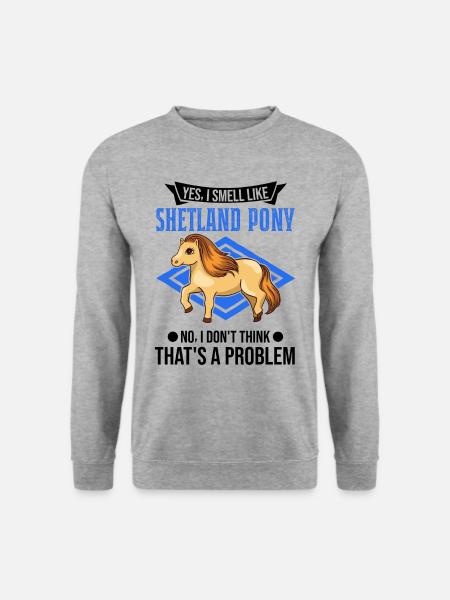 Shetland Pony Geruch Geschenk Shetty - Unisex Pullover - Weißgrau meliert