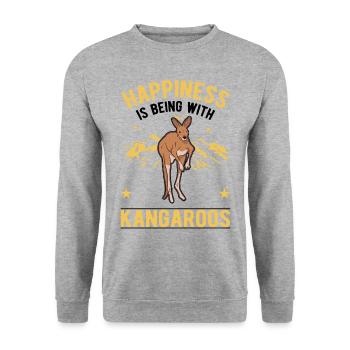 Kangaroo Luck Australian Kangaroo - Unisex Sweatshirt - salt & pepper - Front - Alina (178cm) & Michal (187cm)