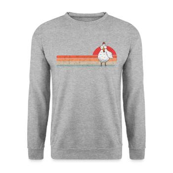 Poulet Rétro Poulet Vintage - Sweat-shirt Unisexe - gris chiné - Devant - Alina (178cm) & Michal (187cm)
