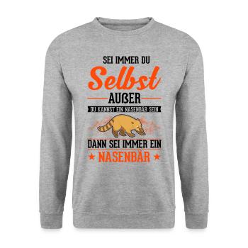 Coati Coati Proboscis Bear - Unisex Sweatshirt - salt & pepper - Front - Alina (178cm) & Michal (187cm)