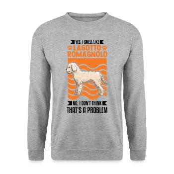 Lagotto Romagnolo Odeur Chien d’Eau - Sweat-shirt Unisexe - gris chiné - Devant - Alina (178cm) & Michal (187cm)