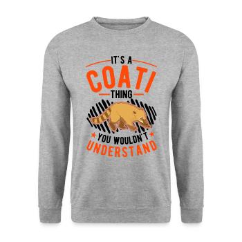 Coati Ding Proboscis Coati - Unisex Sweatshirt - salt & pepper - Front - Alina (178cm) & Michal (187cm)