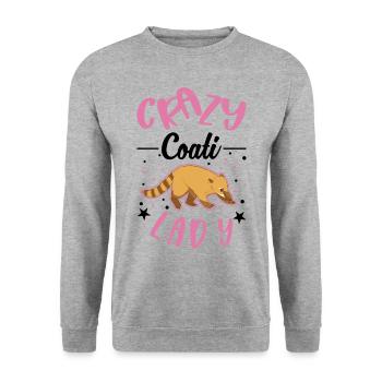 Crazy coati woman - Unisex Sweatshirt - salt & pepper - Front - Alina (178cm) & Michal (187cm)