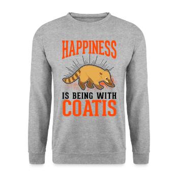 Coati Lucky Proboscis Coati - Unisex Sweatshirt - salt & pepper - Front - Alina (178cm) & Michal (187cm)