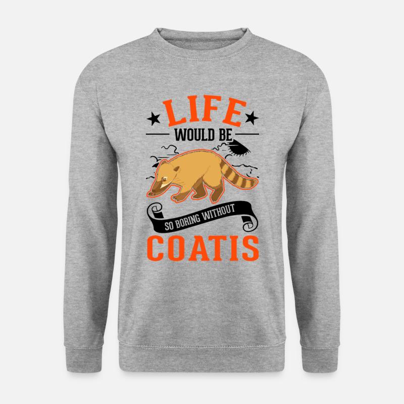 Nasenbär Geschenk Rüsselbär Coati - Unisex Pullover - Weißgrau meliert