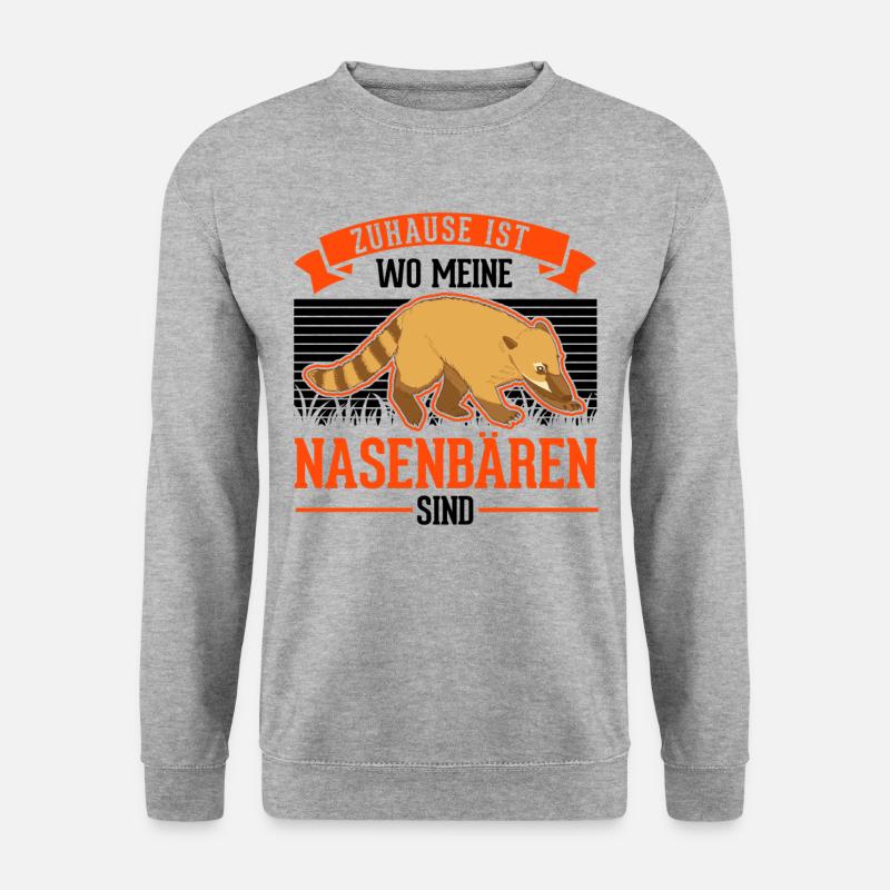 Zuhause ist wo meine Nasenbären sind - Unisex Pullover - Weißgrau meliert