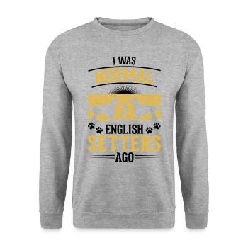 J’étais normal il y a 2 setter anglais - Sweat-shirt Unisexe - gris chiné - Devant - Alina (178cm) & Michal (187cm)