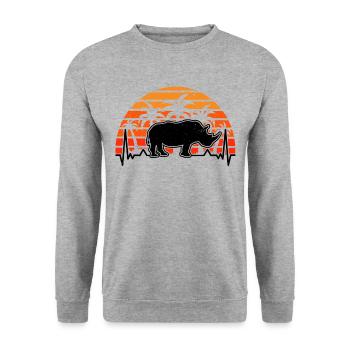 Rhino Heartbeat Rhino - Unisex Sweatshirt - salt & pepper - Front - Alina (178cm) & Michal (187cm)