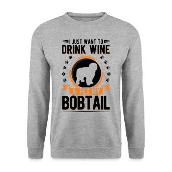 Bobtail and wine - Unisex Sweatshirt - salt & pepper - Front - Alina (178cm) & Michal (187cm)