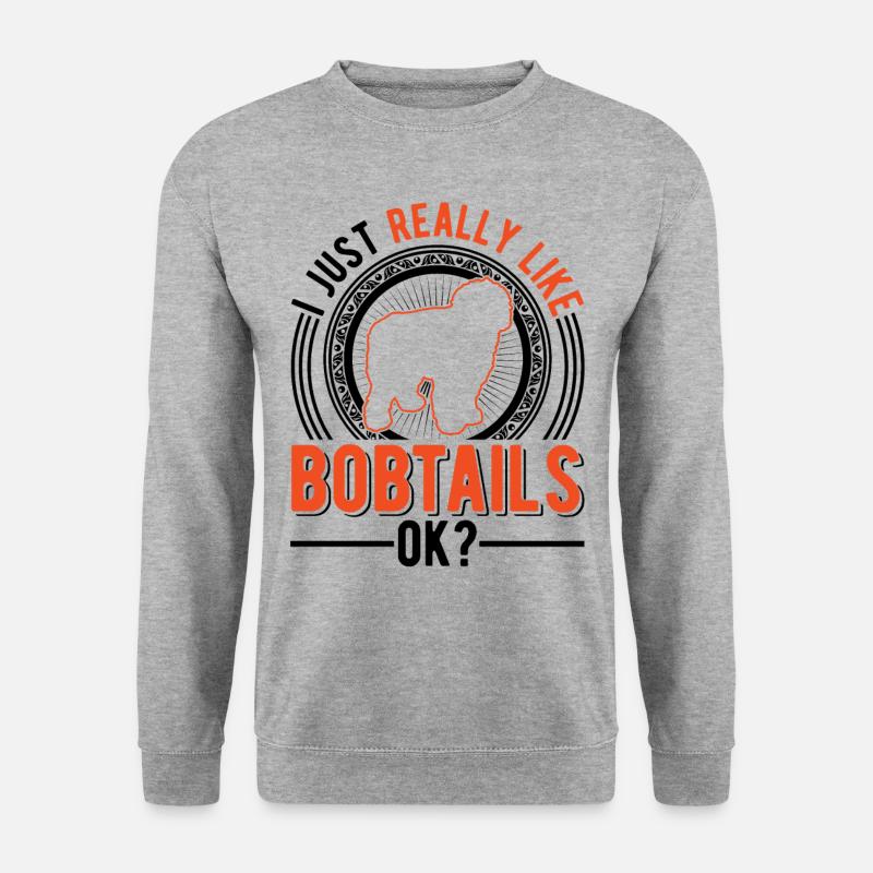 Ich mag einfach Bobtails - Unisex Pullover - Weißgrau meliert