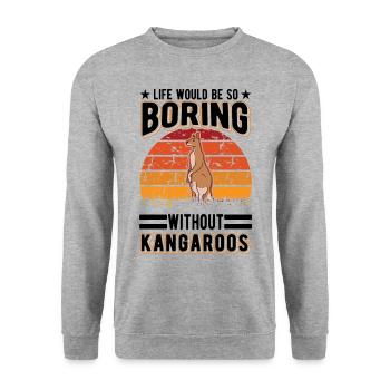 Kangourou australien Kangourou australien - Sweat-shirt Unisexe - gris chiné - Devant - Alina (178cm) & Michal (187cm)