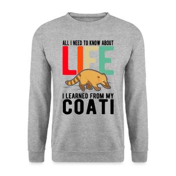 Coati Gift Proboscis Bear Coati - Unisex Sweatshirt - salt & pepper - Front - Alina (178cm) & Michal (187cm)