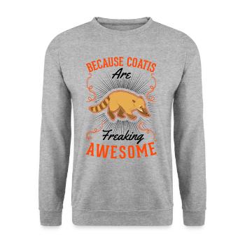 Coati Gift Proboscis Bear Coati - Unisex Sweatshirt - salt & pepper - Front - Alina (178cm) & Michal (187cm)
