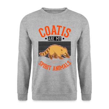 Coati Spirit Animal Proboscis Bear Coati - Unisex Sweatshirt - salt & pepper - Front - Alina (178cm) & Michal (187cm)