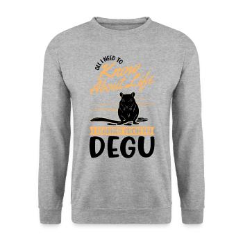 Degu Besitzer Strauchratte Walddegu - Unisex Pullover - Weißgrau meliert - Vorne - Alina (178cm) & Michal (187cm)