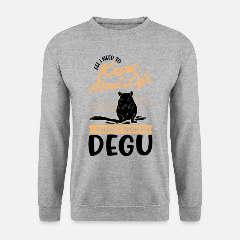 Degu Besitzer Strauchratte Walddegu - Unisex Pullover - Weißgrau meliert