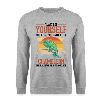 Alawys sois toi-même Chaméléon Chamäleon - Sweat-shirt Unisexe - gris chiné - Devant - Alina (178cm) & Michal (187cm)