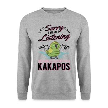 Kakapo Bird Night Parrot - Unisex Sweatshirt - salt & pepper - Front - Alina (178cm) & Michal (187cm)
