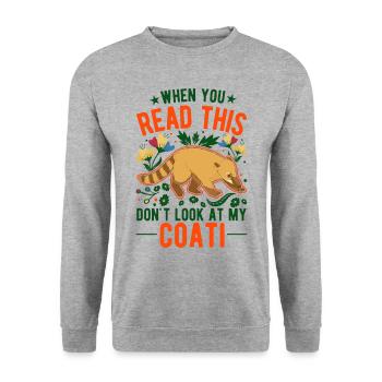 Coati Gift Proboscis Bear Coati - Unisex Sweatshirt - salt & pepper - Front - Alina (178cm) & Michal (187cm)