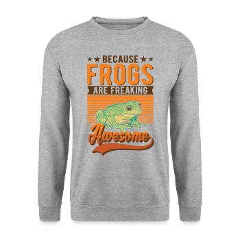 Frog Gift Tree Frog - Unisex Sweatshirt - salt & pepper - Front - Alina (178cm) & Michal (187cm)