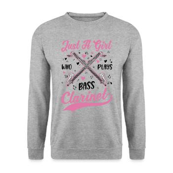 Clarinettiste basse - Sweat-shirt Unisexe - gris chiné - Devant - Alina (178cm) & Michal (187cm)