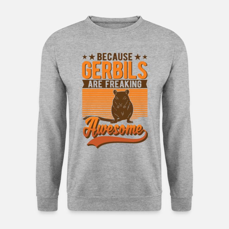 Gerbil Rennratte Rennmaus - Unisex Pullover - Weißgrau meliert