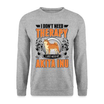Akita Inu Therapie - Unisex Pullover - Weißgrau meliert - Vorne - Alina (178cm) & Michal (187cm)