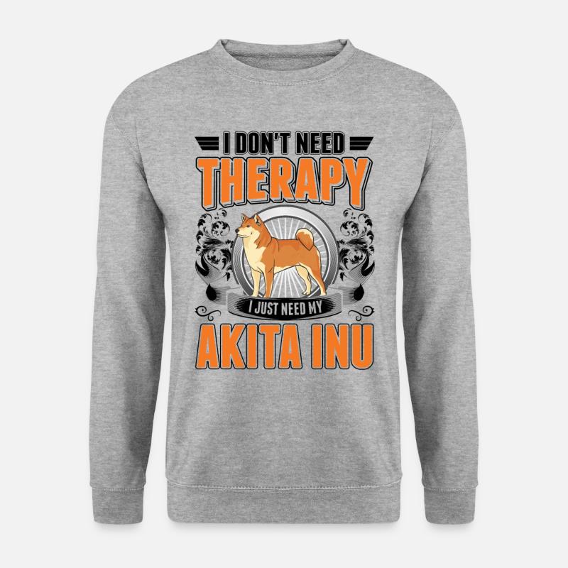 Akita Inu Therapie - Unisex Pullover - Weißgrau meliert
