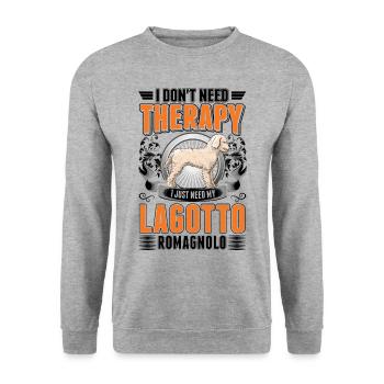 Lagotto Romagnolo Therapie Wasserhund - Unisex Pullover - Weißgrau meliert - Vorne - Alina (178cm) & Michal (187cm)