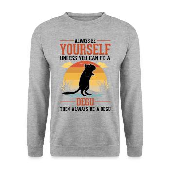 Soyez toujours vous-même Degu Walddegu - Sweat-shirt Unisexe - gris chiné - Devant - Alina (178cm) & Michal (187cm)