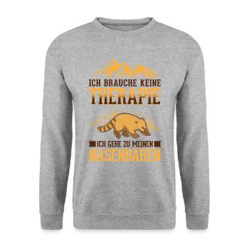 Coati Therapy Coati Proboscis Bear - Unisex Sweatshirt - salt & pepper - Front - Alina (178cm) & Michal (187cm)