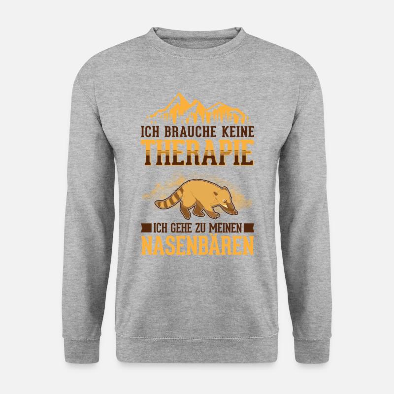 Nasenbär Therapie Coati Rüsselbär - Unisex Pullover - Weißgrau meliert