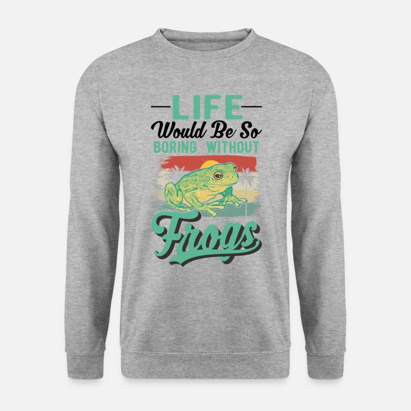 Frosch Geschenk Laubfrosch - Unisex Pullover - Weißgrau meliert