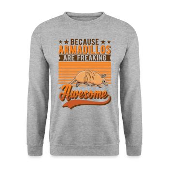 Because Armadillos are freaking awesome Gürteltier - Unisex Sweatshirt - salt & pepper - Front - Alina (178cm) & Michal (187cm)