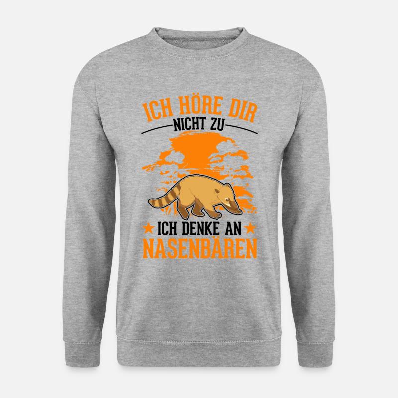 Nasenbär Coati Rüsselbär - Unisex Pullover - Weißgrau meliert