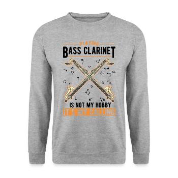 Clarinette basse Clarinettiste basse amateur - Sweat-shirt Unisexe - gris chiné - Devant - Alina (178cm) & Michal (187cm)