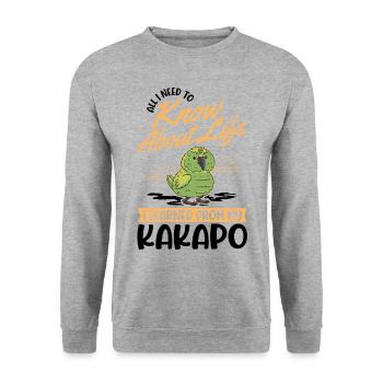 Kakapo Bird Night Parrot - Unisex Sweatshirt - salt & pepper - Front - Alina (178cm) & Michal (187cm)