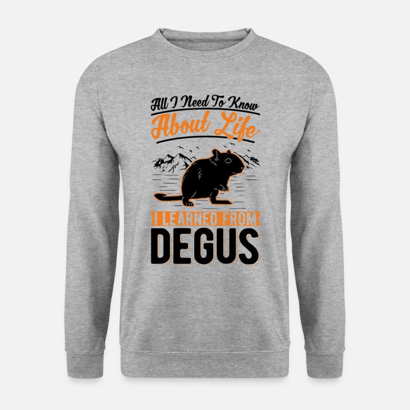 Degu Strauchratte Walddegu - Unisex Pullover - Weißgrau meliert