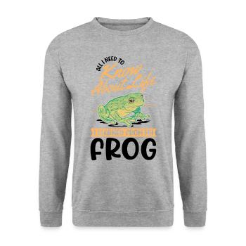 Frog Tree Frog Tree-climbing Frog - Unisex Sweatshirt - salt & pepper - Front - Alina (178cm) & Michal (187cm)
